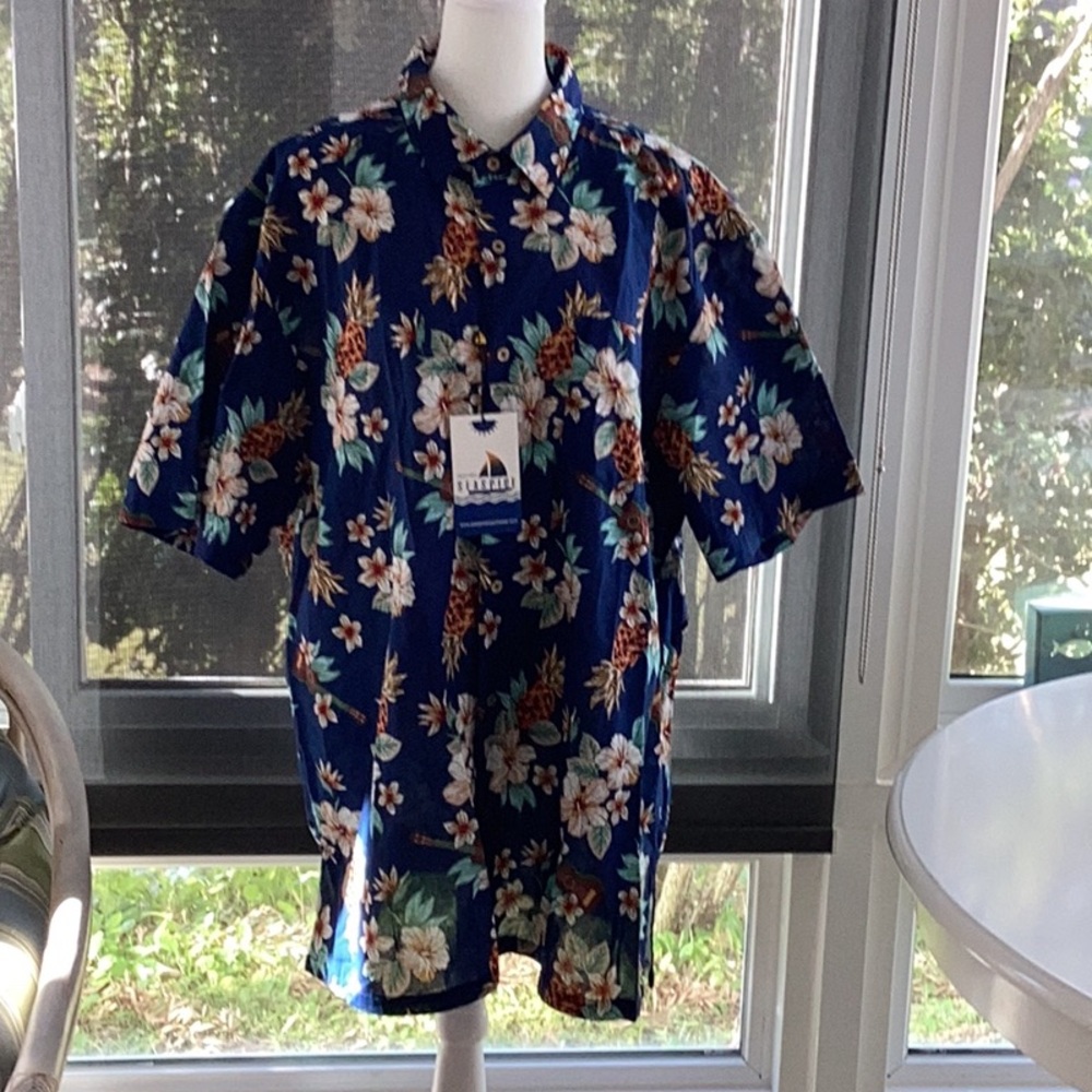 Mens short sleeve tropical print